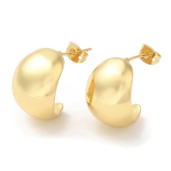 Rack Plating Brass Twist Teardrop Stud Earrings for Women
