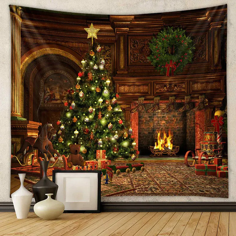 Aperturee Classic Room Huge Tree Wreath Christmas Backdrop