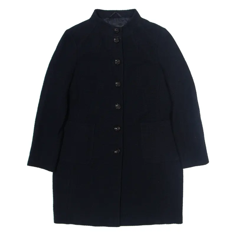 BOGNER Overcoat Jacket Blue Wool Womens M