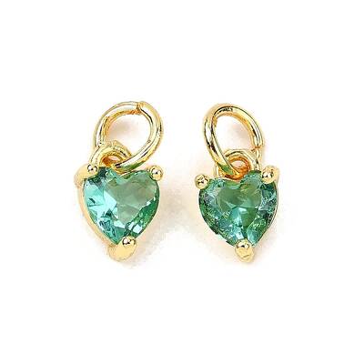 Brass Micro Pave Cubic Zirconia Charms