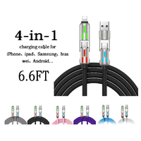 240W 4-in-One USB Charging Cable, Fast Charging,USB A+TYPE C+ Lightning Multi Functional Aluminum Alloy, Smartphone，iPhone1...