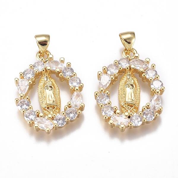 Brass Micro Pave Cubic Zirconia Pendants