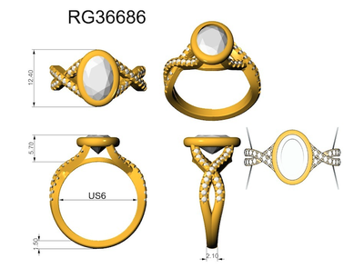 Solarte Lacy Oval Lab Grown Diamond Engagement Ring | 10K Yellow Gold 2 1/3 CT. TW.