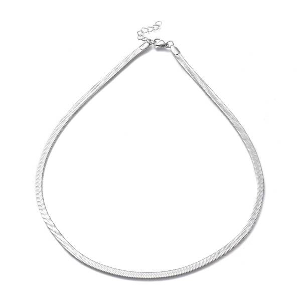 Non-Tarnish Unisex 304 Stainless Steel Herringbone Chain Necklaces