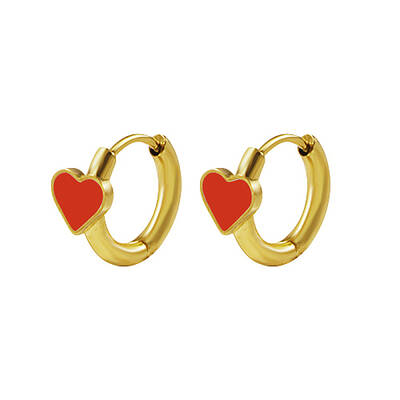 Natural Shell Heart Hoop Earrings