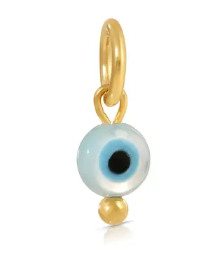 Small Round Evil Eye Charm | Metal Color: Gold