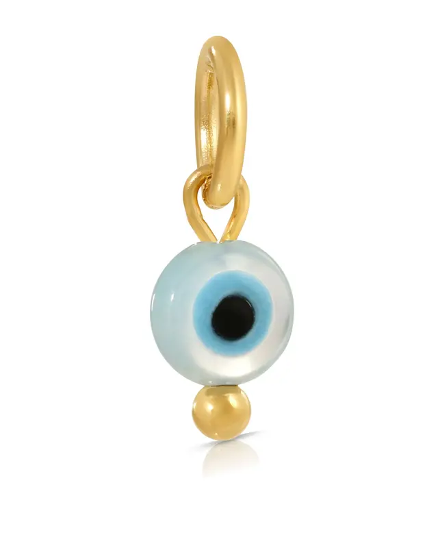 Small Round Evil Eye Charm | Metal Color: Gold