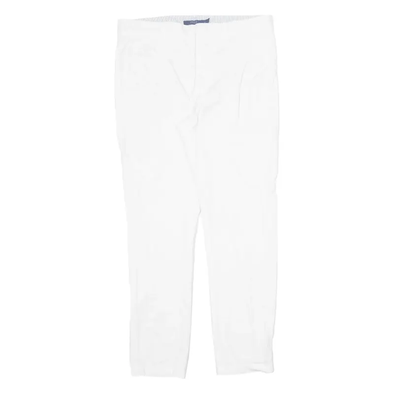 POLO RALPH LAUREN Chino Trousers White Relaxed Tapered Womens W32 L27