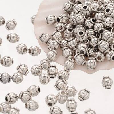 Barrel Tibetan Silver Spacer Beads