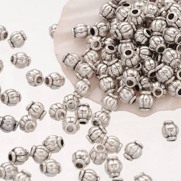 Barrel Tibetan Silver Spacer Beads