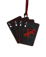 Hanging Freshie Rodeo Cards - black with red - Made to Order, choose your Scent, for Car Interiors Closets Campers & More