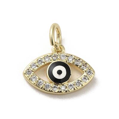 Brass Micro Pave Cubic Zirconia Charms