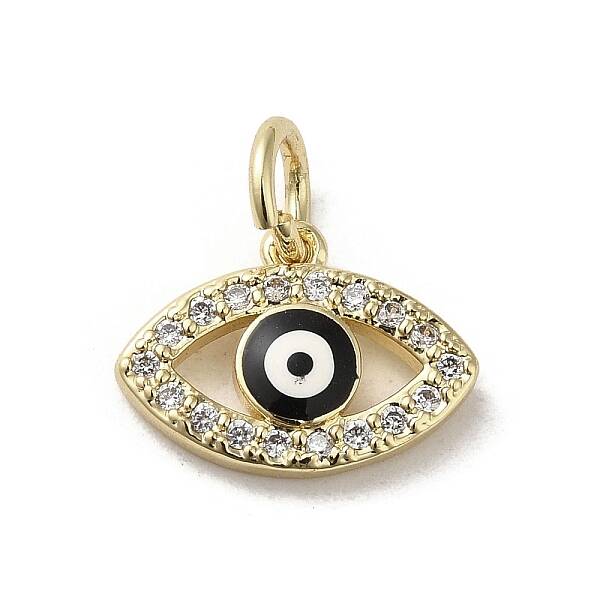Brass Micro Pave Cubic Zirconia Charms