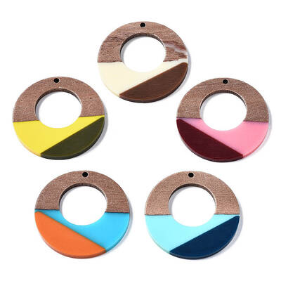 Resin & Walnut Wood Pendants