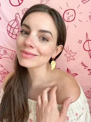 Bff Face Earrings- 18k Gold-plated - OS