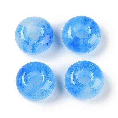 Resin European Beads with Glitter Powder
