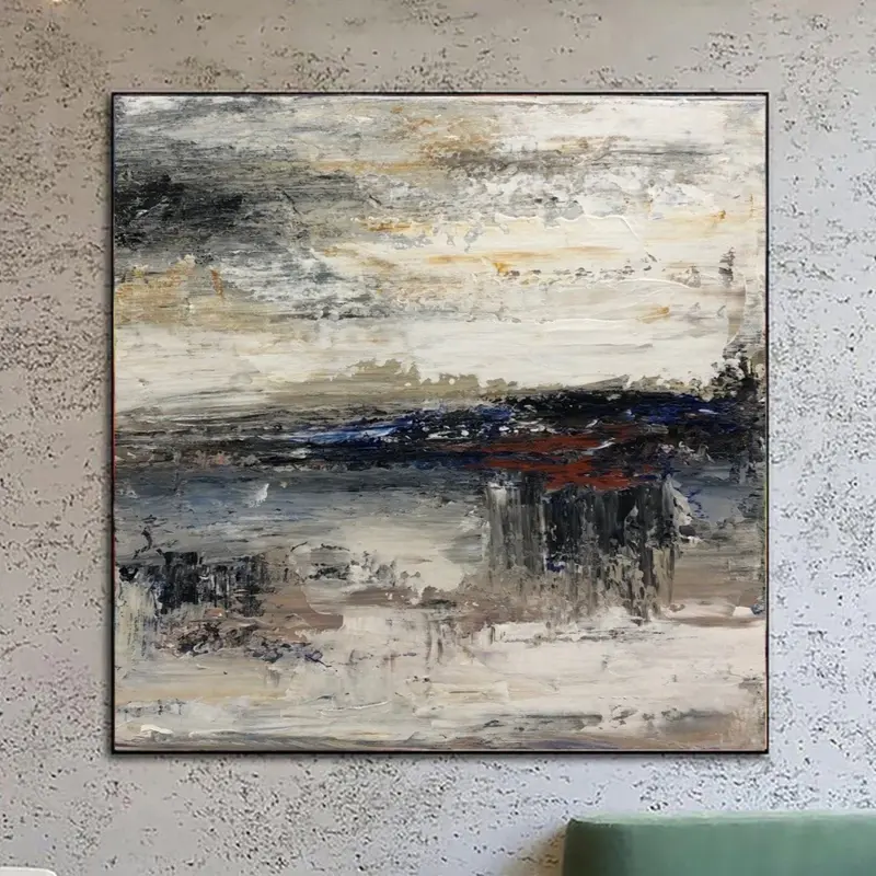 Abstract Painting Canvas Black and White Wall Art Neutral Painting Modern Artwork Contemporary Wall Art Luxury Painting for L...