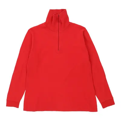 Conte Of Florence 1/4 Zip - XS Red Cotton