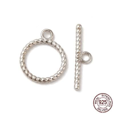 Rhodium Plated 925 Sterling Silver Toggle Clasps