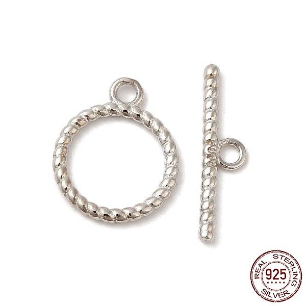Rhodium Plated 925 Sterling Silver Toggle Clasps
