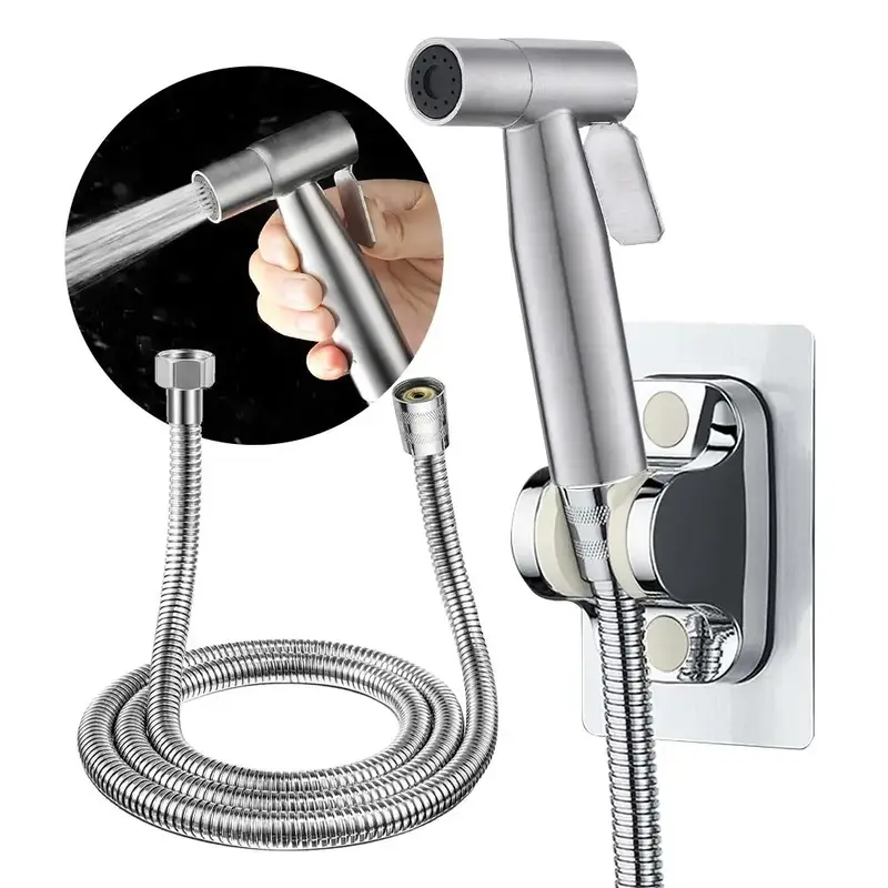 Handheld Bidet Sprayer for Toilet, 3counts/set Including 1 Spray Head, 1 Bracket and 1 Hose with Adjustable Water Pressure Co...