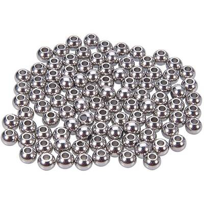 100 Pcs 6Mm Metal Spacer Beads 304 Stainless Steel Rondelle Beads