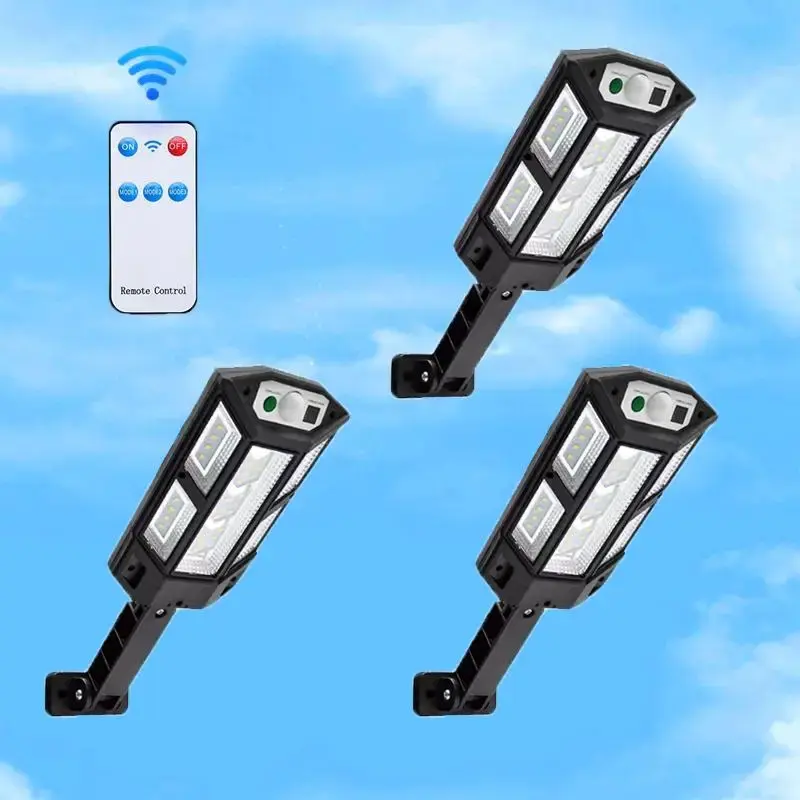 Outdoor Solar Street Light, 43 LED Wide Angle Solar Floodlight, Energy Saving Lighting Suitable for Garden Lighting, Remote C...