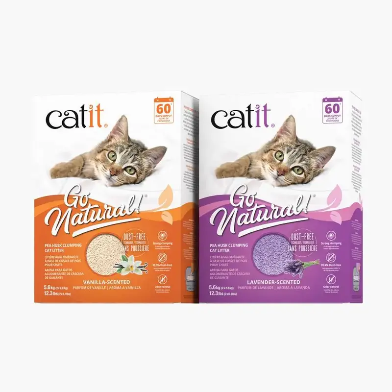 Catit Go Natural! Pea Husk Clumping Cat Litter | Lightweight, Dust Free, Easy Cleaning & Scooping, Flushable Kitty Litter wit...