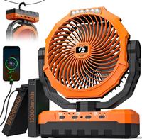 24000/12000mAh Camping Fan - FRIZCOL Portable 3-in-1 Fan Rechargeable- 9-Inch Battery Powered Fan(140Hrs/70Hrs) - USB Desk Em...