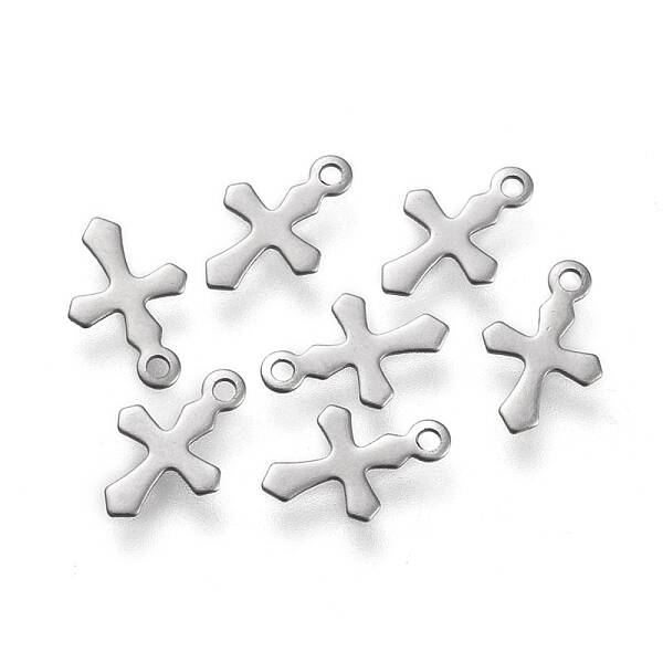 Non-Tarnish 304 Stainless Steel Tiny Cross Charms