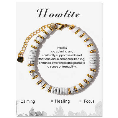 Adjustable Natural Howlite Bead Bracelets