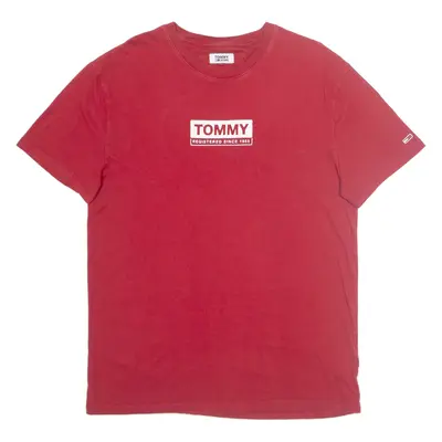 TOMMY HILFIGER Mens T-Shirt Red L