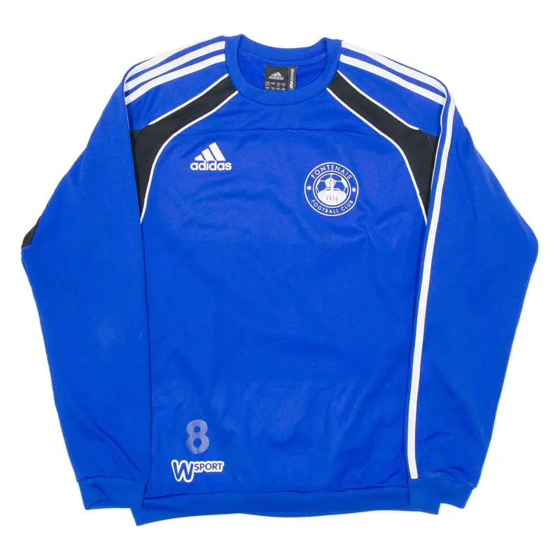 ADIDAS Fontenais Fc. Mens Football Shirt Jersey Blue Long Sleeve L