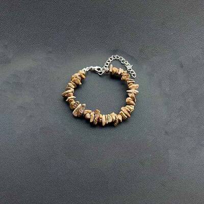 Natural Picture Jasper Chip Beaded Bracelets for Women