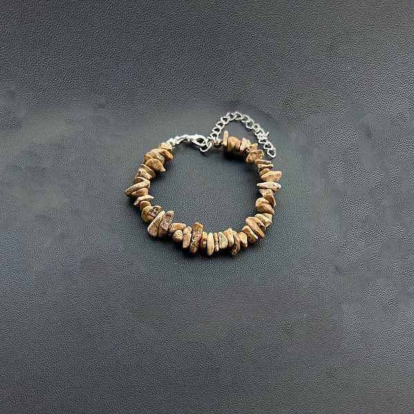 Natural Picture Jasper Chip Beaded Bracelets for Women