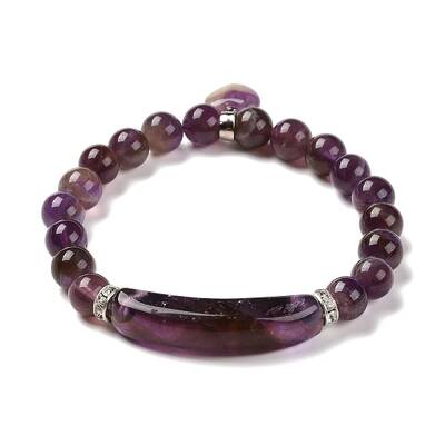 Natural Rhodonite Beads Charm Bracelets