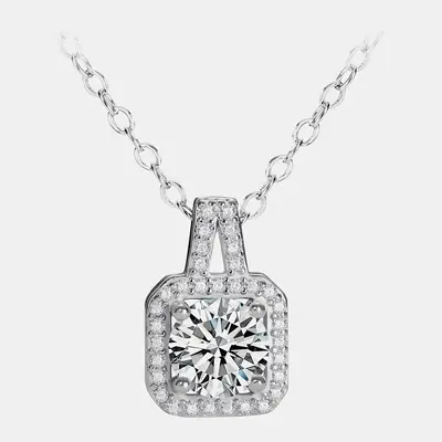 【20】1CT Synthetic Moissanite Necklace – Elegant Jewelry for Women, Ideal for Daily Wear, Special Occasions