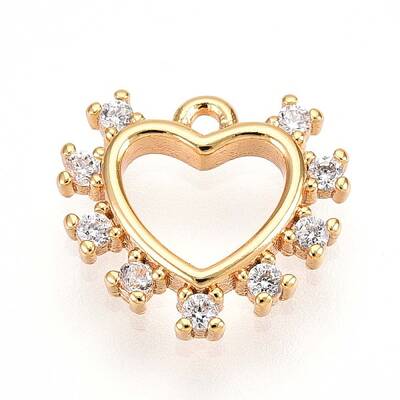 Brass Micro Pave Clear Cubic Zirconia Pendants