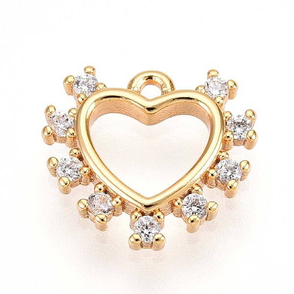 Brass Micro Pave Clear Cubic Zirconia Pendants