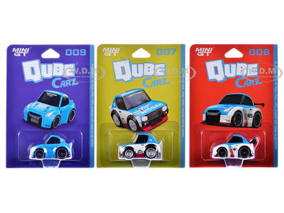 QubeCarz Series #2 Set of 3 pieces 1/64 Diecast Model Cars by Mini GT