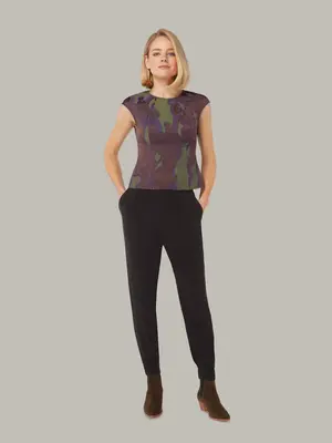 SOLIDAGO | Fitted Hourglass Top | Colour: PURPLE-OLIVE | Size: UK 8 (US 2)
