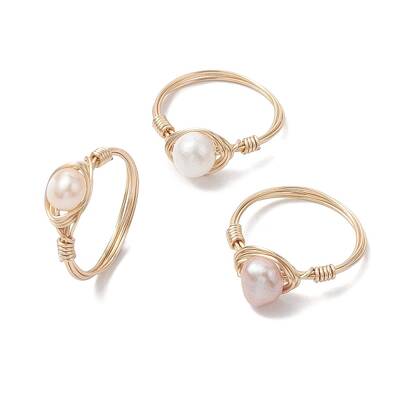 Nuggets Natural Cultured Freshwater Pearl Finger Rings