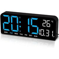 Digital Wall Clock,Dual Alarm with Big LED Screen Dispaly, Temperature/Countdown/Auto Dimmer/Snooze - 12/24H for Living Room,...