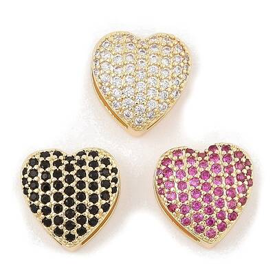 Brass Micro Pave Cubic Zirconia Slide Charms