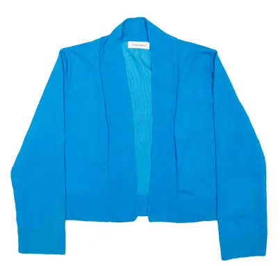 CALVIN KLEIN Womens Cardigan Blue Tight Knit XS