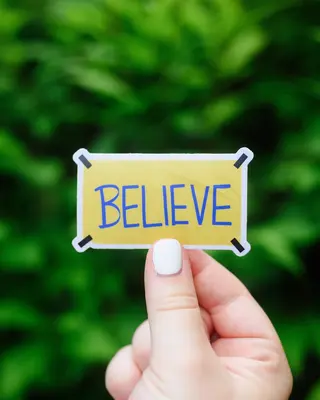 Believe poster sticker