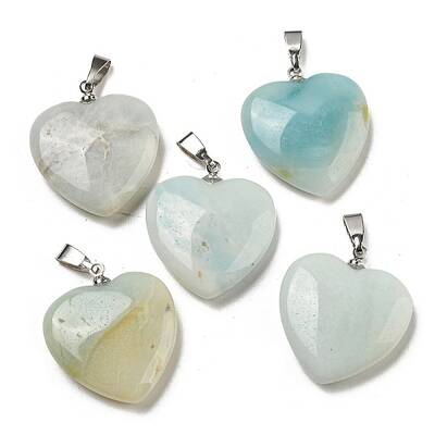 Natural Flower Amazonite Pendants