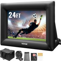 VEVOR Inflatable Movie Screen 24FT Inflatable Projector Screen for outside with 360W Air Blower Inflatable Screen Oxford Fabr...