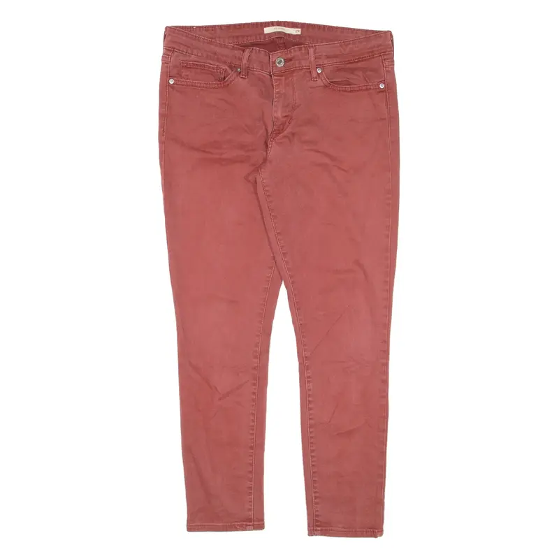 LEVI'S 711 Womens Trousers Red Slim Skinny W29 L25