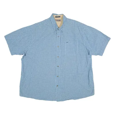 WRANGLER Mens Shirt Blue Check 2XL